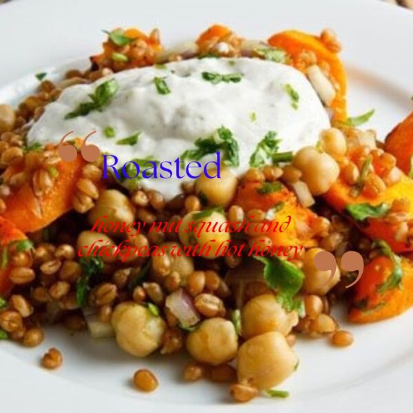 Roasted honey nut squash and chickpeas 